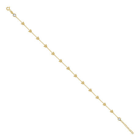 14Kt Gold Anklet 10" (9"+1")