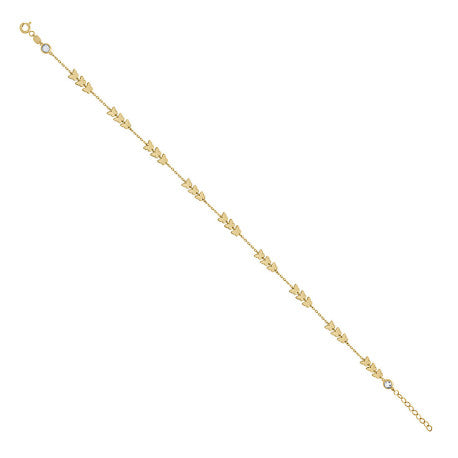 14Kt Gold Anklet 10" (9"+1")