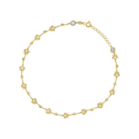 14Kt Gold Anklet 10" (9"+1")