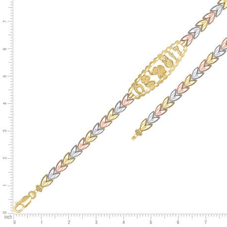 14Kt Gold Bracelet 7.5"
