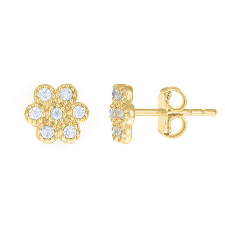 14Kt Gold Cz Earring