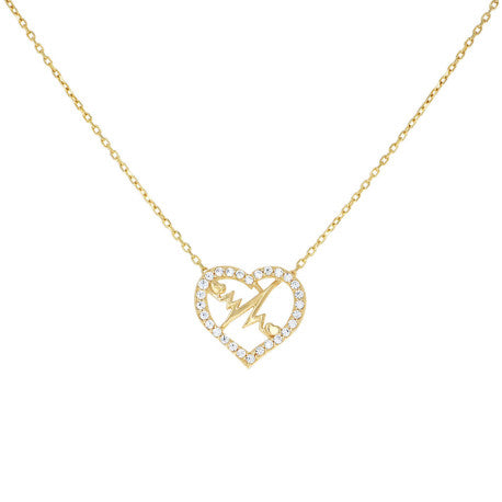 14Kt Gold Cz Necklace 18" (16"+2")