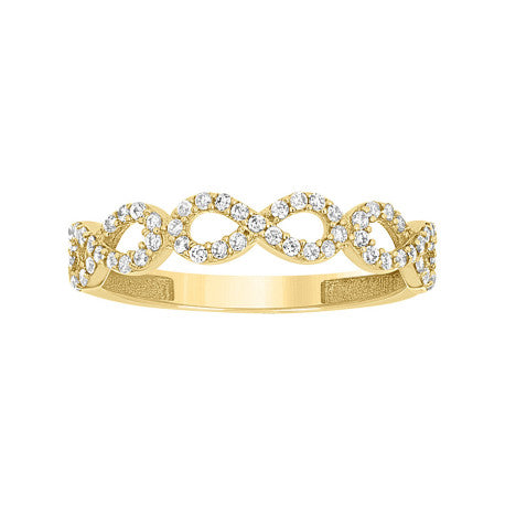 14Kt Gold Cz Ring S7