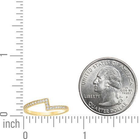 14Kt Gold Cz Ring S7