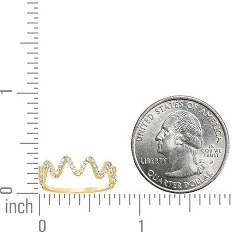 14Kt Gold Cz Ring S7