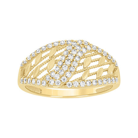 14Kt Gold Cz Ring S7