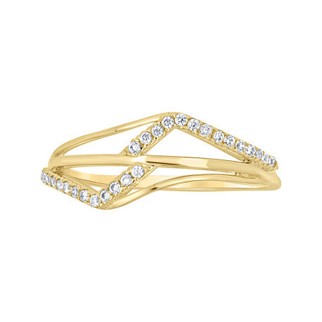 14Kt Gold Cz Ring S7