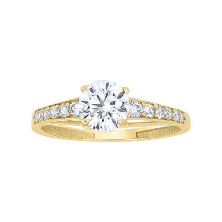 14Kt Gold Cz Ring S7