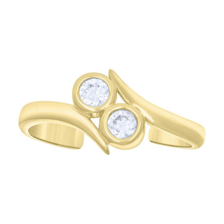 14Kt Gold Cz Toe Ring
