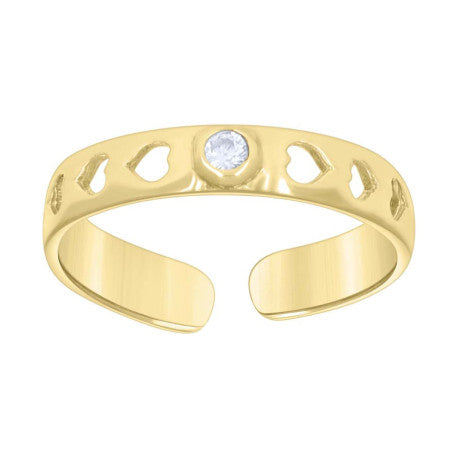 14Kt Gold Cz Toe Ring