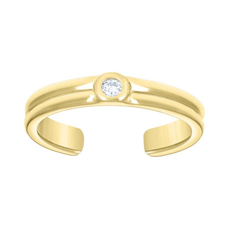 14Kt Gold Cz Toe Ring