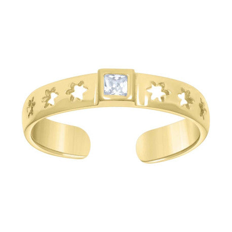 14Kt Gold Cz Toe Ring