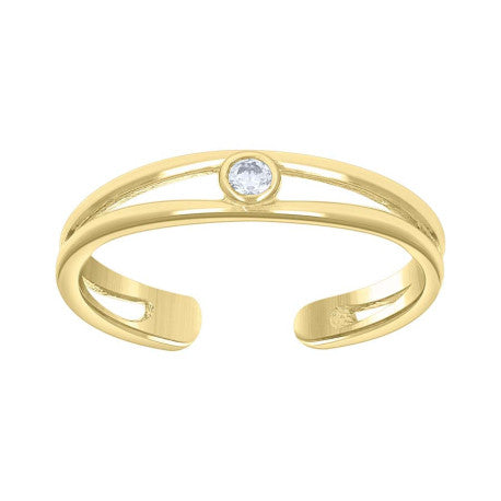 14Kt Gold Cz Toe Ring