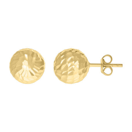 14Kt Gold D/C Ball-Stud Earrings 10mm