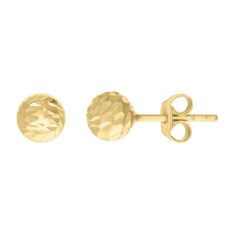 14Kt Gold D/C Ball-Stud Earrings 6mm