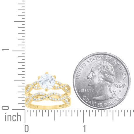 14Kt Gold Duo Cz Ring