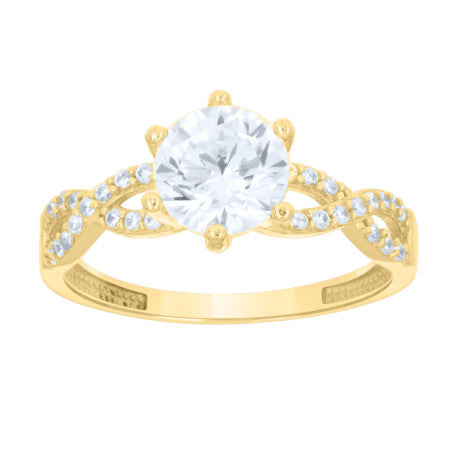 14Kt Gold Duo Cz Ring