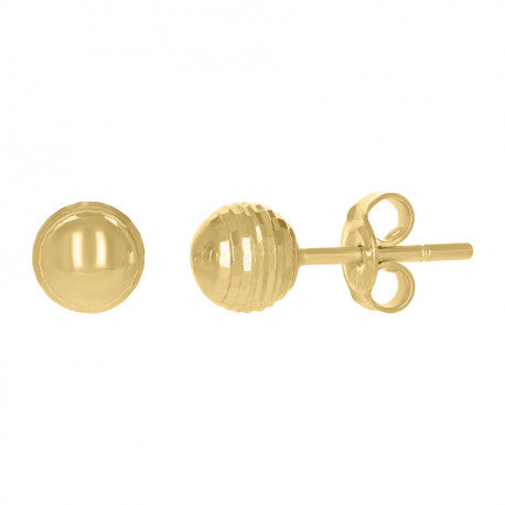 14Kt Gold Fancy Ball-Stud Earrings 6mm