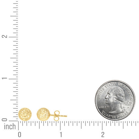 14Kt Gold Fancy Ball-Stud Earrings 8mm