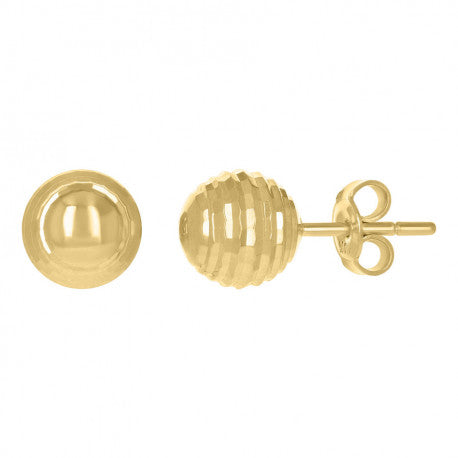 14Kt Gold Fancy Ball-Stud Earrings 8mm