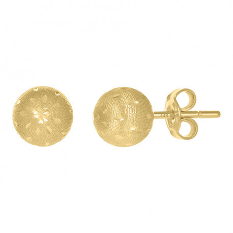 14Kt Gold Fancy Ball-Stud Earrings 8mm