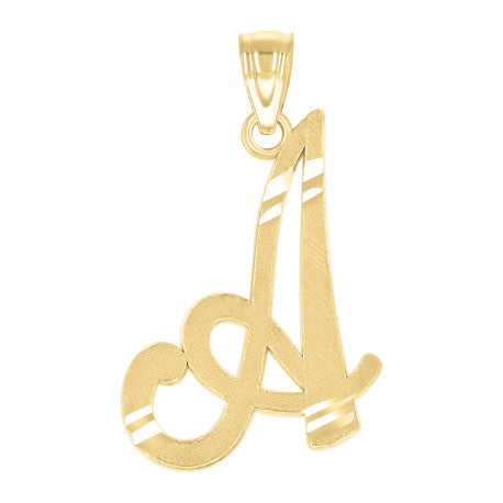 14Kt Gold Initial Pendant "A"