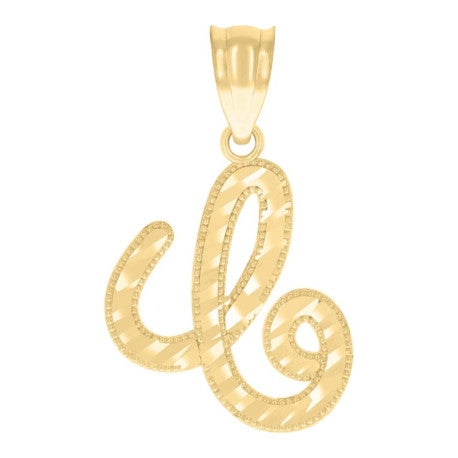 14Kt Gold Initial Pendant C