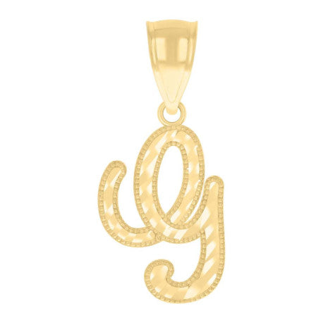14Kt Gold Initial Pendant G