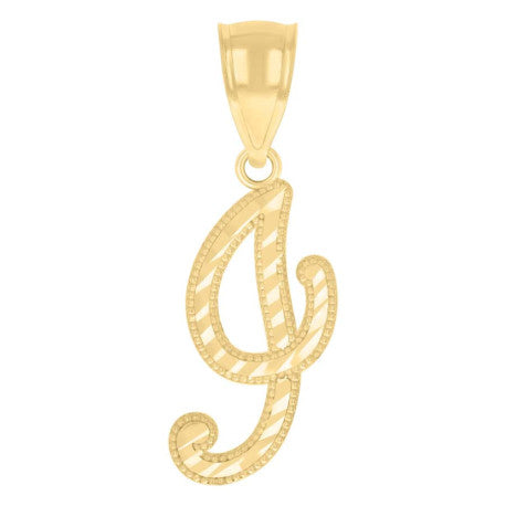 14Kt Gold Initial Pendant I