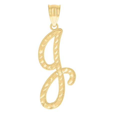14Kt Gold Initial Pendant J