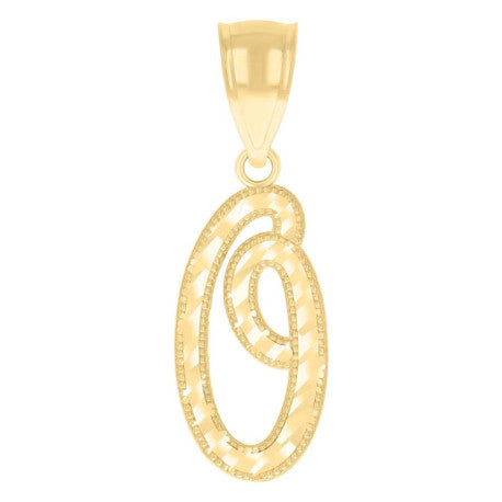14Kt Gold Initial Pendant O