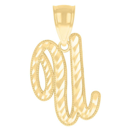 14Kt Gold Initial Pendant U