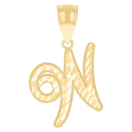 14Kt Gold Initial Pendant W