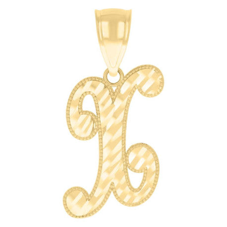 14Kt Gold Initial Pendant X