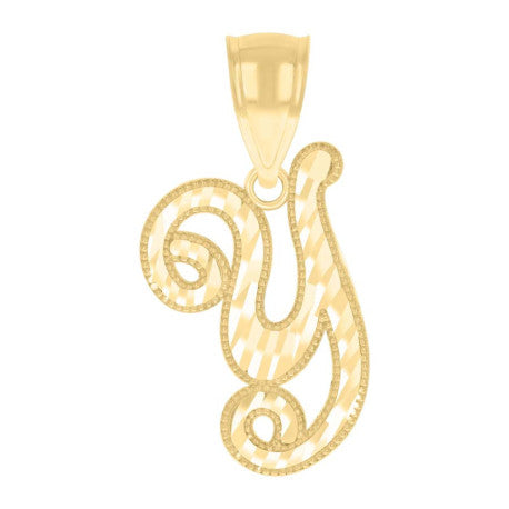 14Kt Gold Initial Pendant Y