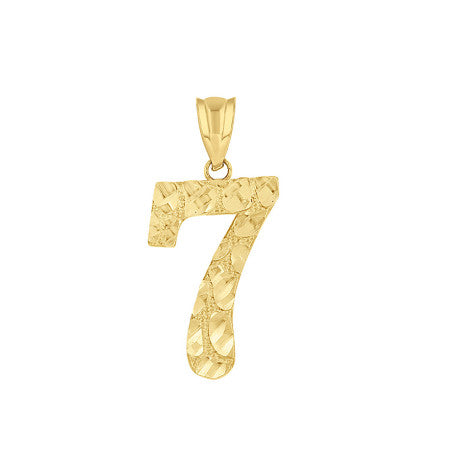 14Kt Gold Number "7" Pendant