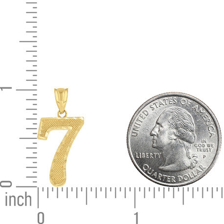 14Kt Gold Number "7" Pendant