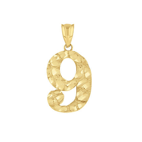 14Kt Gold Number "9" Pendant