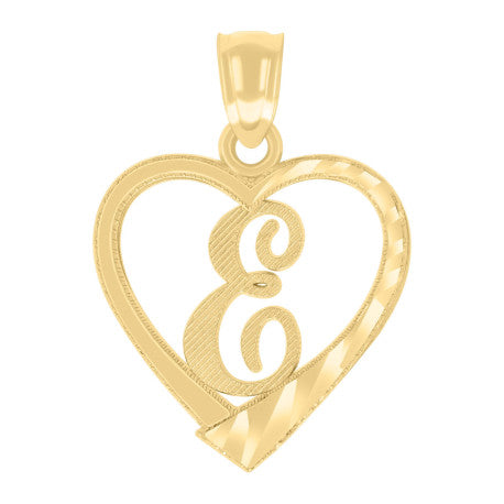14Kt Gold Pendant Initial "E"