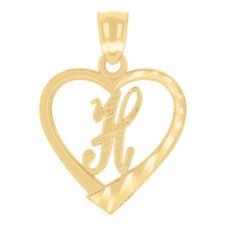 14Kt Gold Pendant Initial "H"