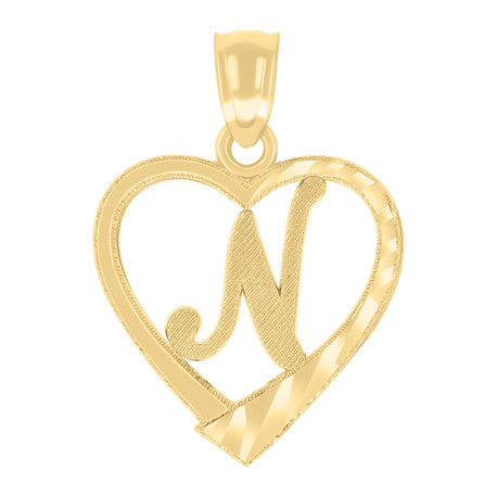 14Kt Gold Pendant Initial "N"