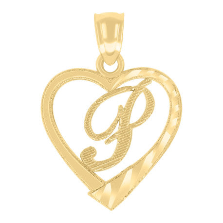 14Kt Gold Pendant Initial "P"