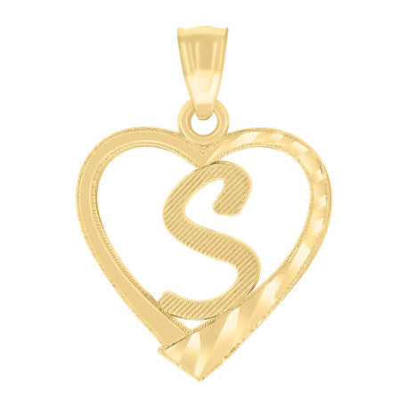 14Kt Gold Pendant Initial "S"