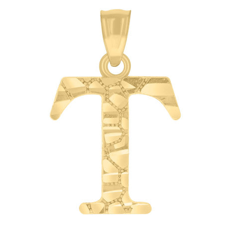 14Kt Gold Pendant Initial "T"