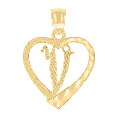 14Kt Gold Pendant Initial "V"