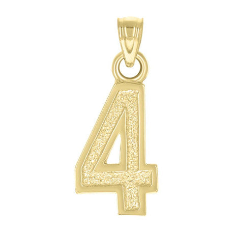 14Kt Gold Pendant Number "4"