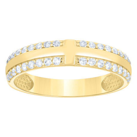 14Kt Gold Trio Cz Ring
