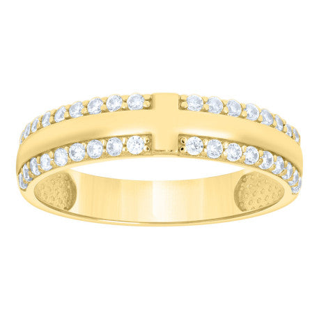 14Kt Gold Trio Cz Ring