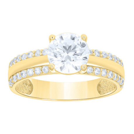14Kt Gold Trio Cz Ring