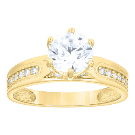 14Kt Gold Trio Cz Ring